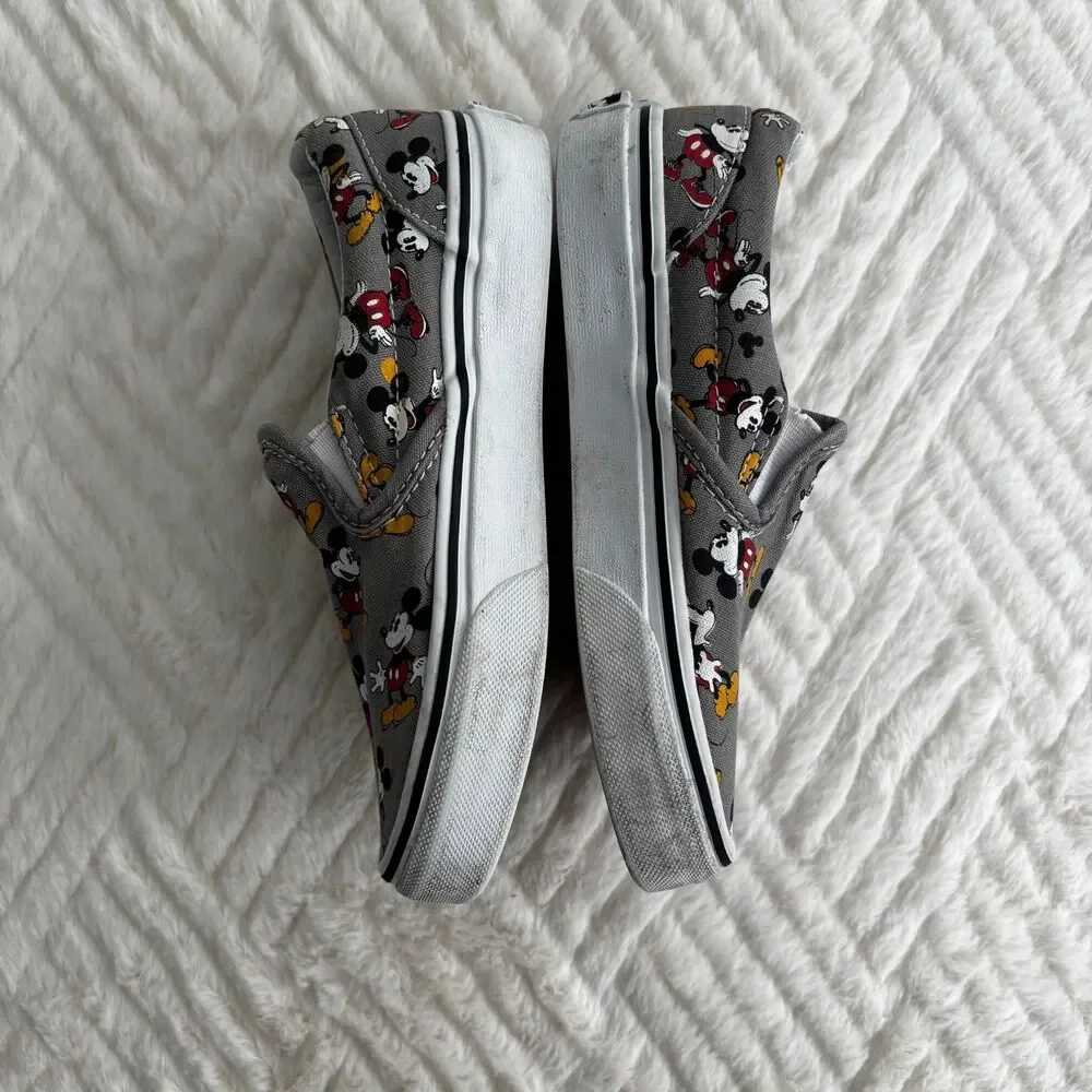 Vans Kids Gray Mickey Mouse Slip-On Sneakers - Picture 5 of 9